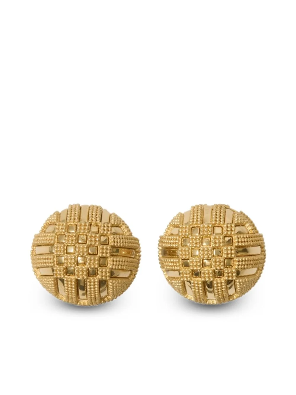 grid-pattern earrings - 1
