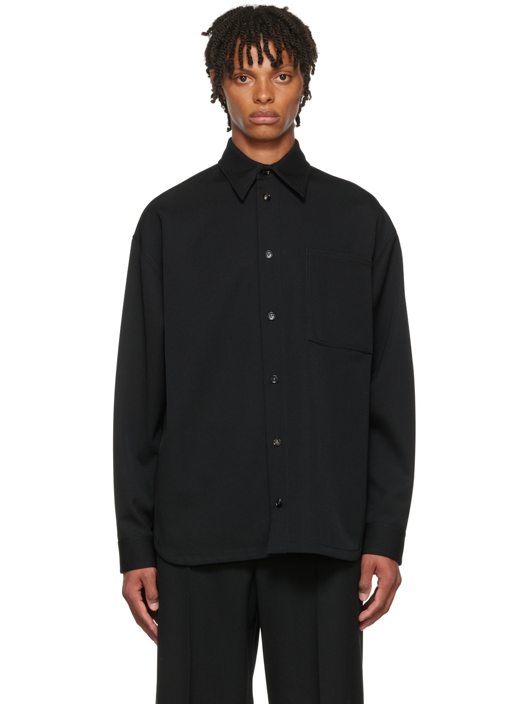 Black Wool Shirt - 1