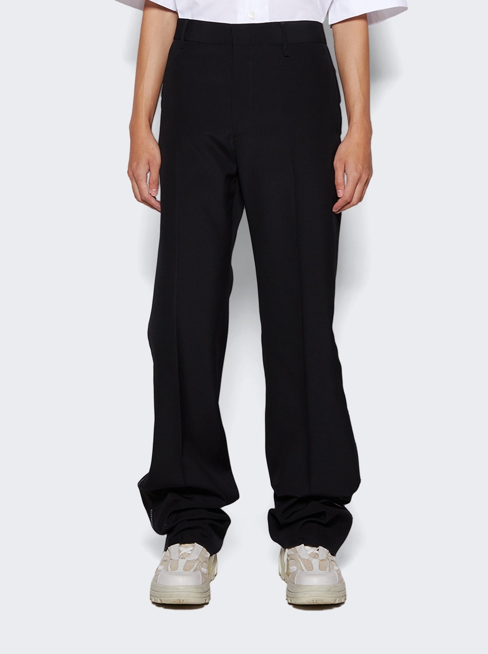 Raw Cut Slim Fit Trousers Black - 3