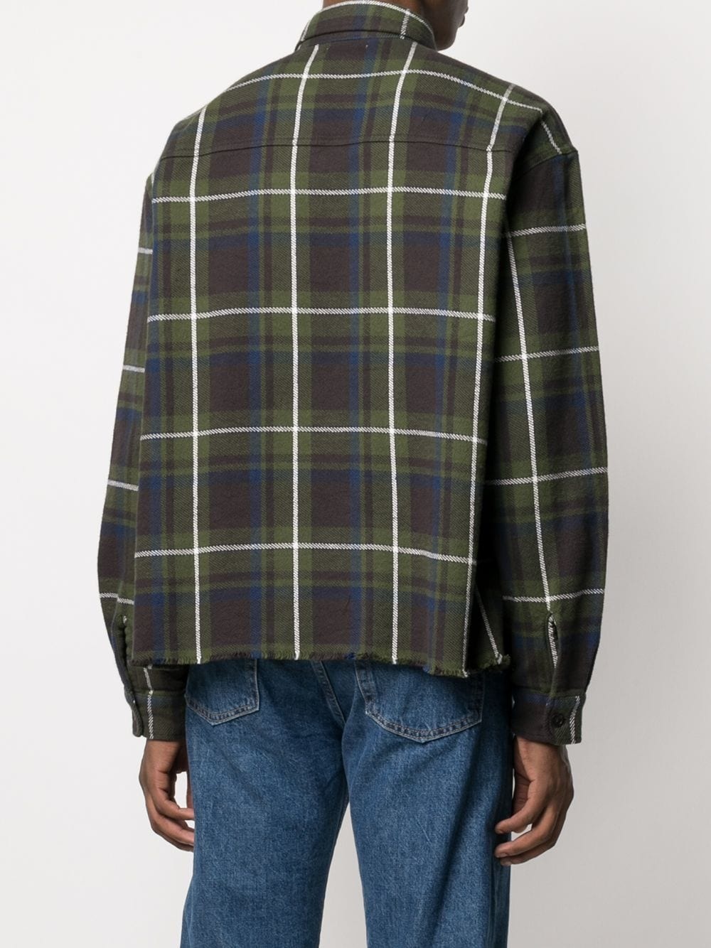 raw checked flannel shirt - 4