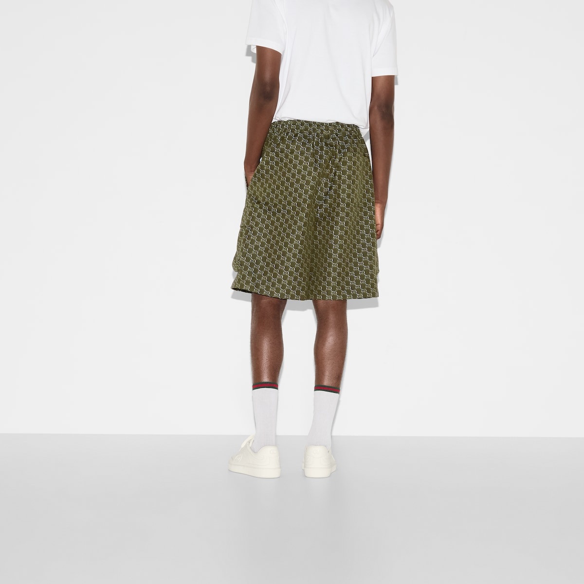 Cotton jacquard shorts with GG Shadow - 4