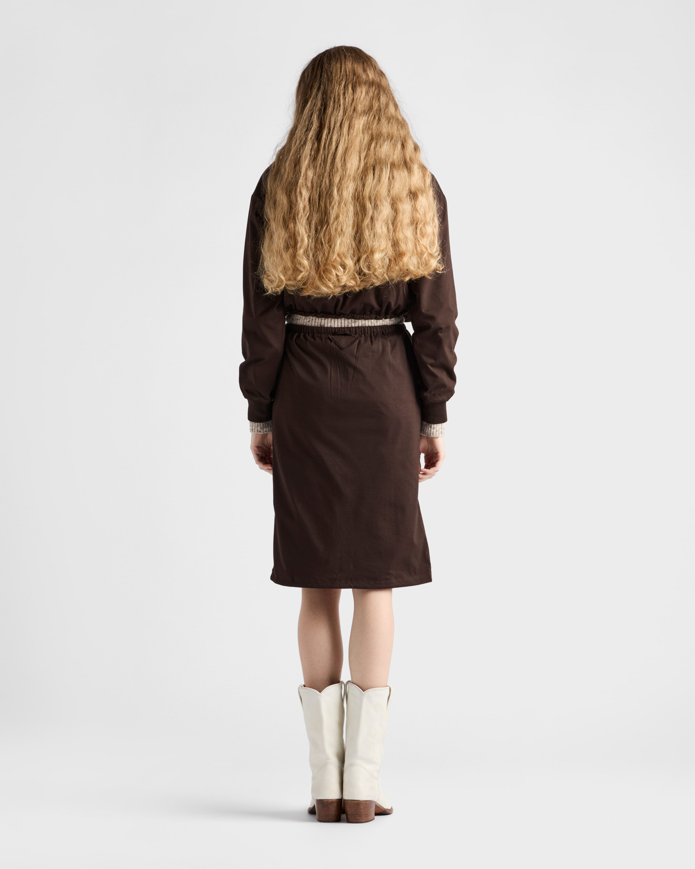 Reversible cotton jersey and Re-Nylon skirt - 5