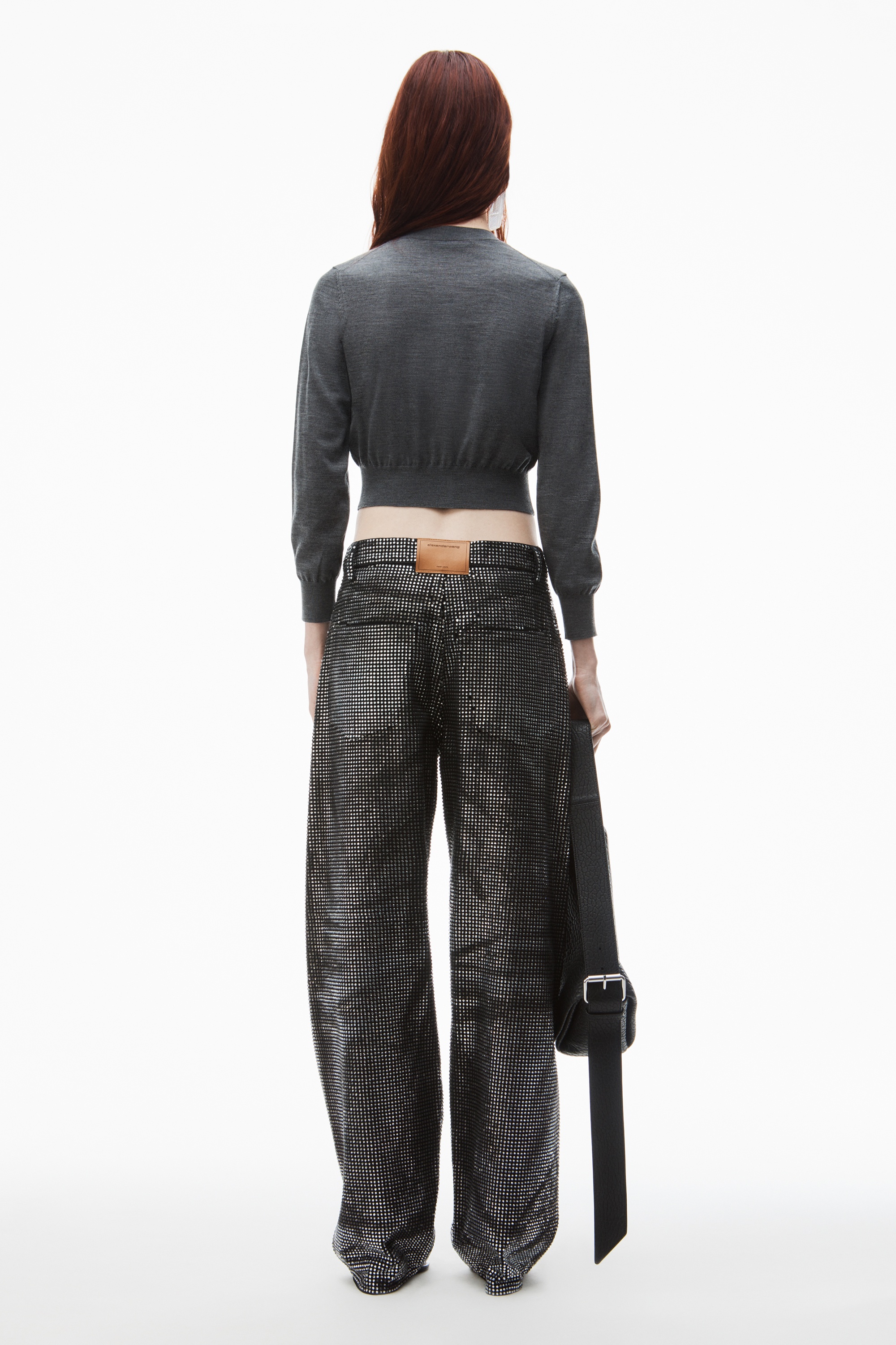 logo cropped cardigan in superfine merino - 4