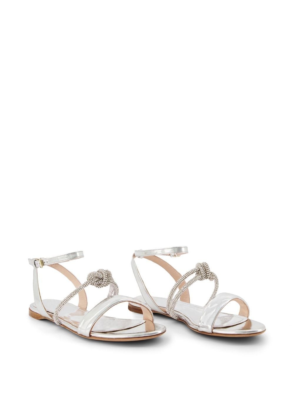 crystal bow flat sandals - 2