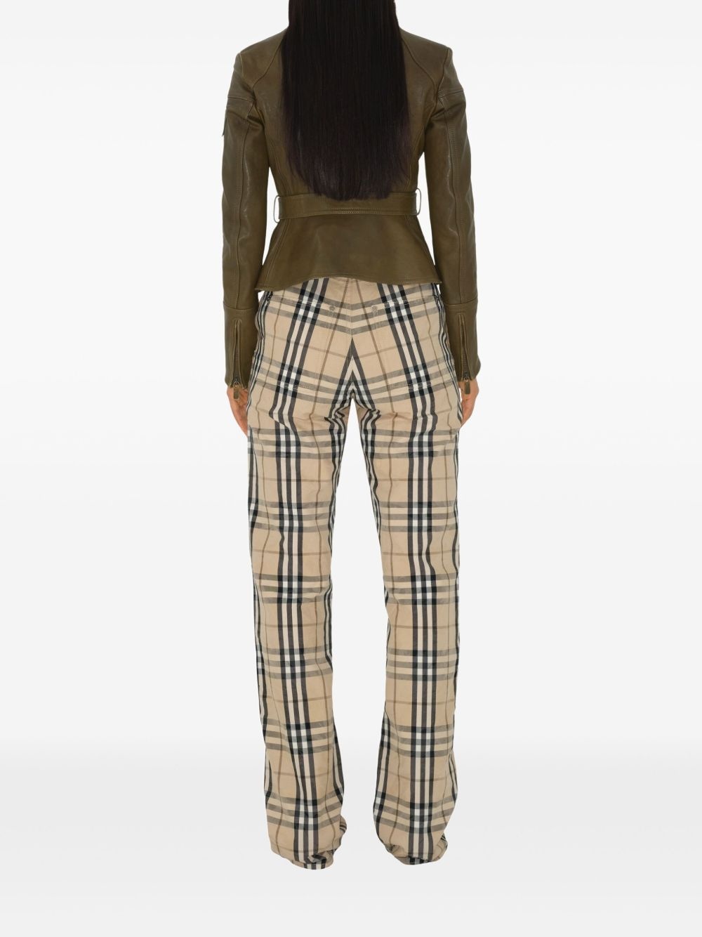 check pattern jeans - 4
