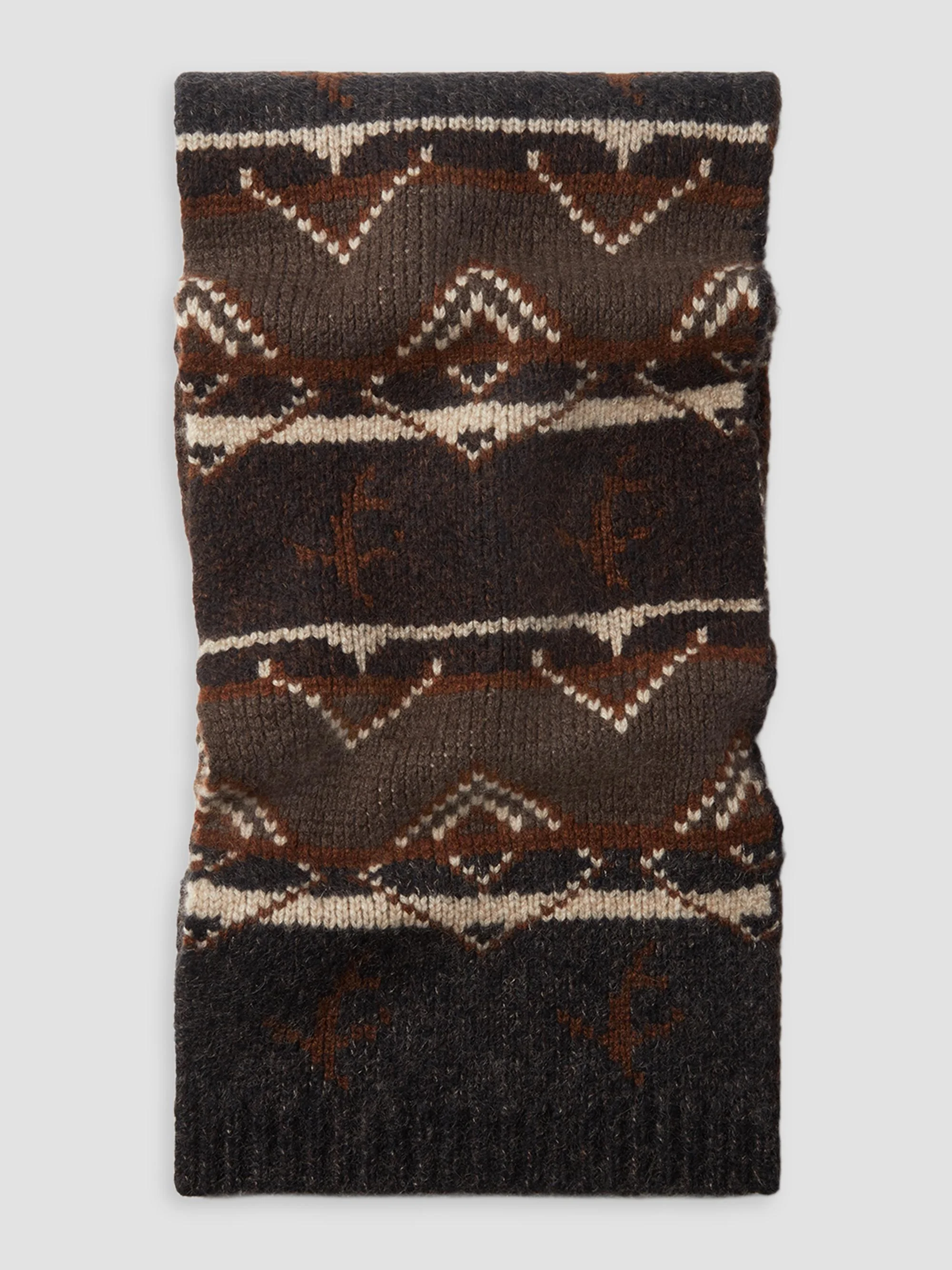 Men's Cashmere Blend Scarf - Dark Brown - 1
