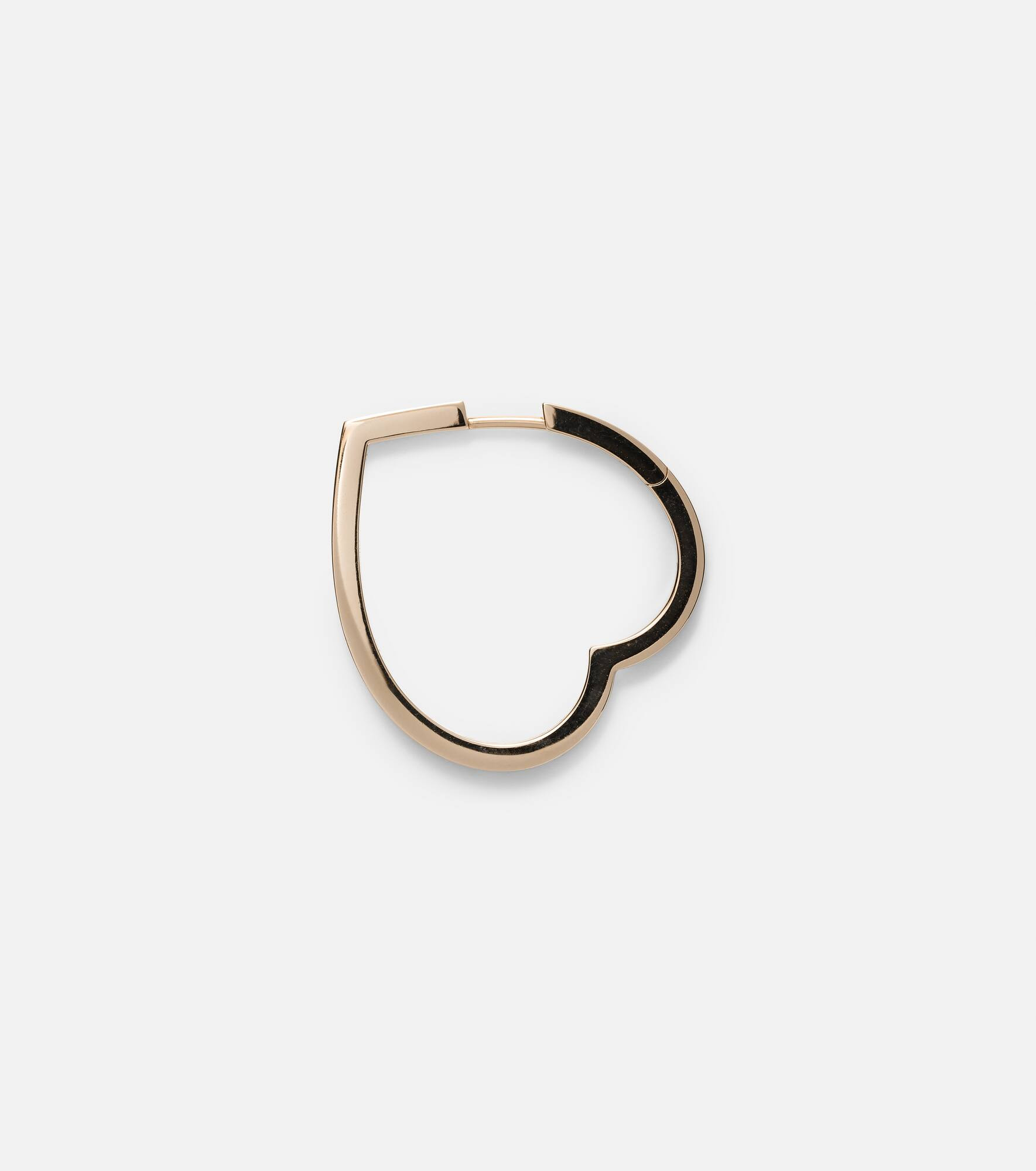 Antifer Heart Large 18kt rose gold single hoop earring with diamonds - 4