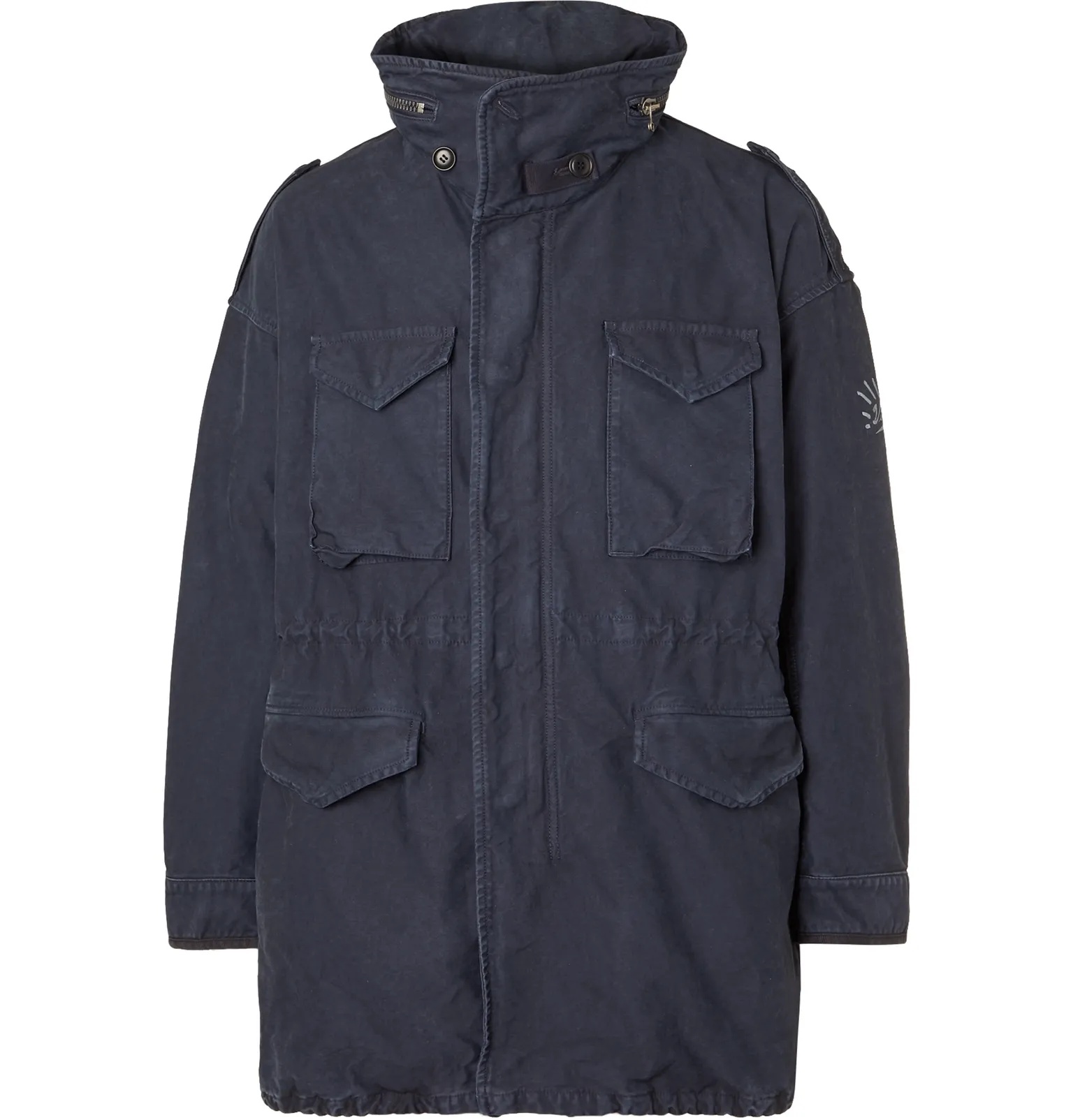 Hooded Logo-Print Cotton Parka - 1