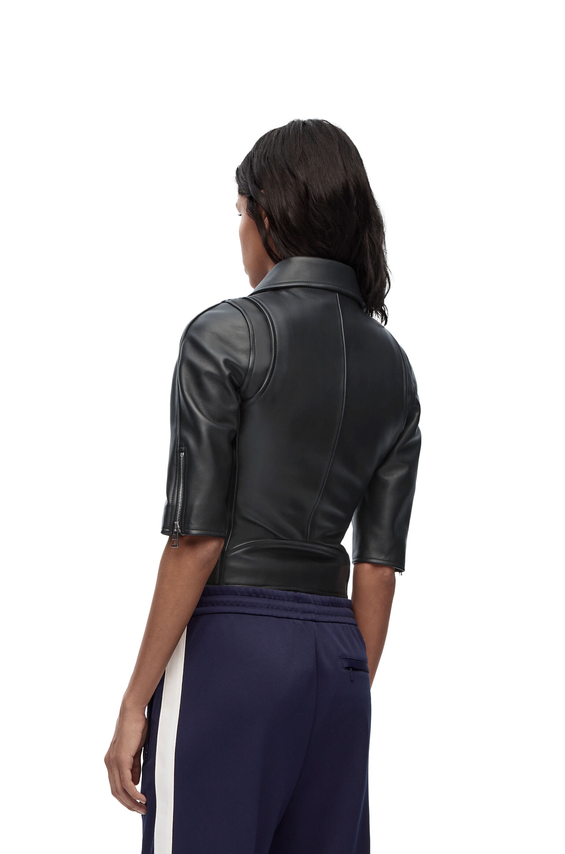 Short biker jacket in nappa - 4