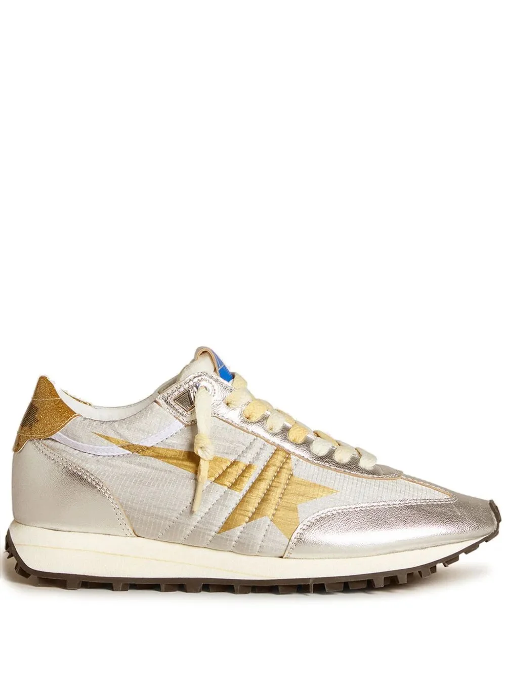 Golden Goose Women "Running Marathon" Nylon Upper Lamineted Toe And Spur Printed Star Glitter Heel - 1