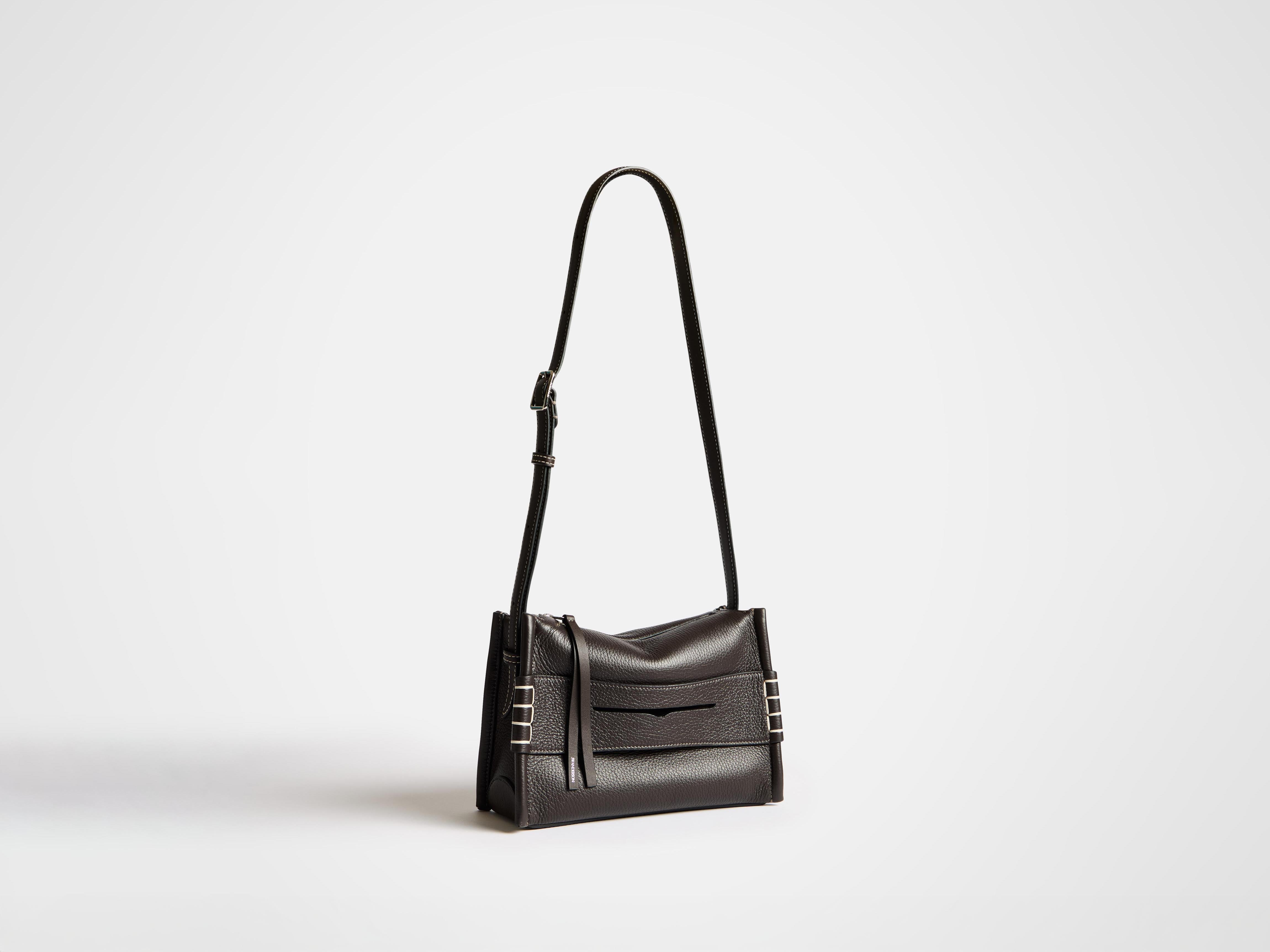 SMALL MESSENGER LOAFER BAG IN CHOCOLATE BROWN LEATHER - 3