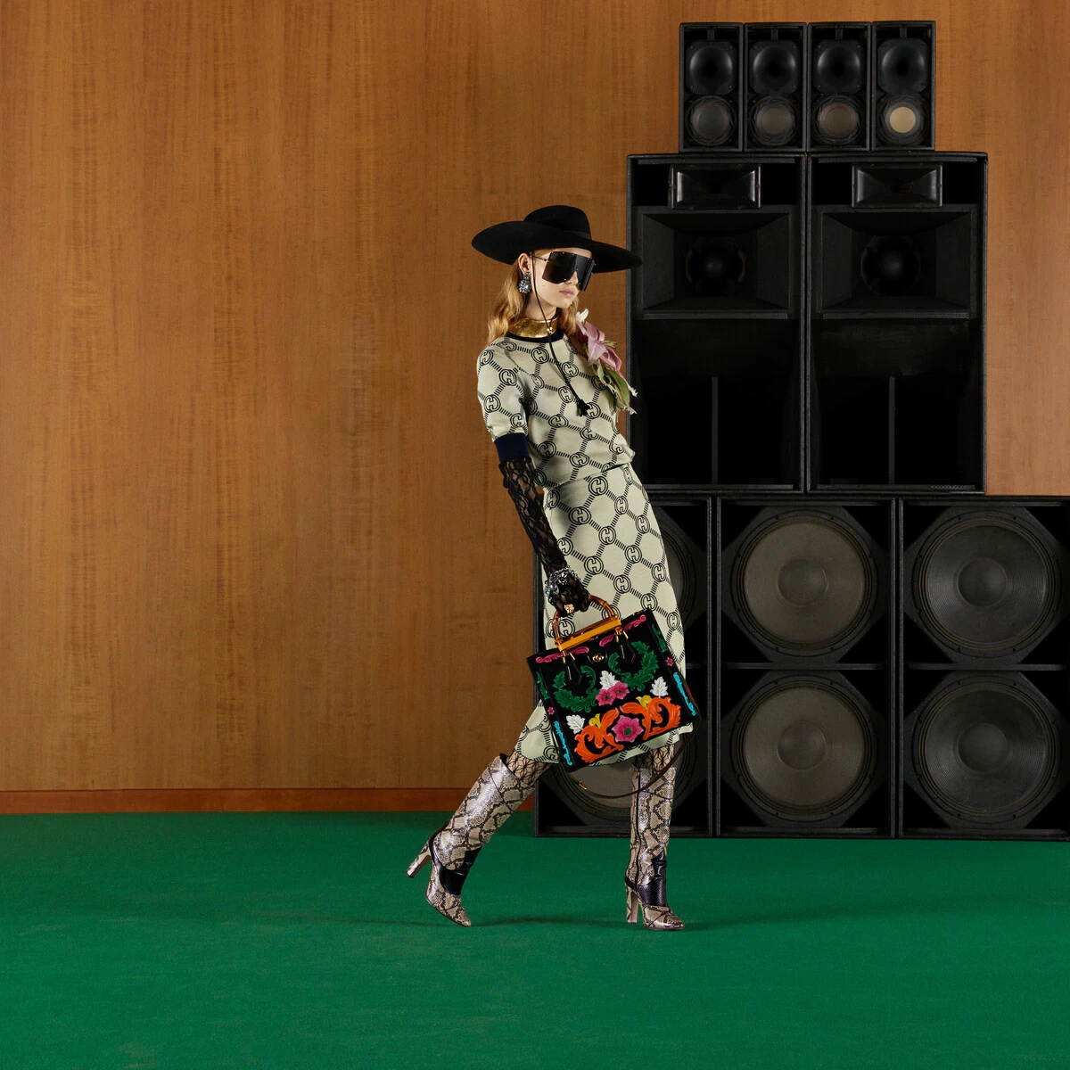 Reversible GG wool jacquard skirt - 9