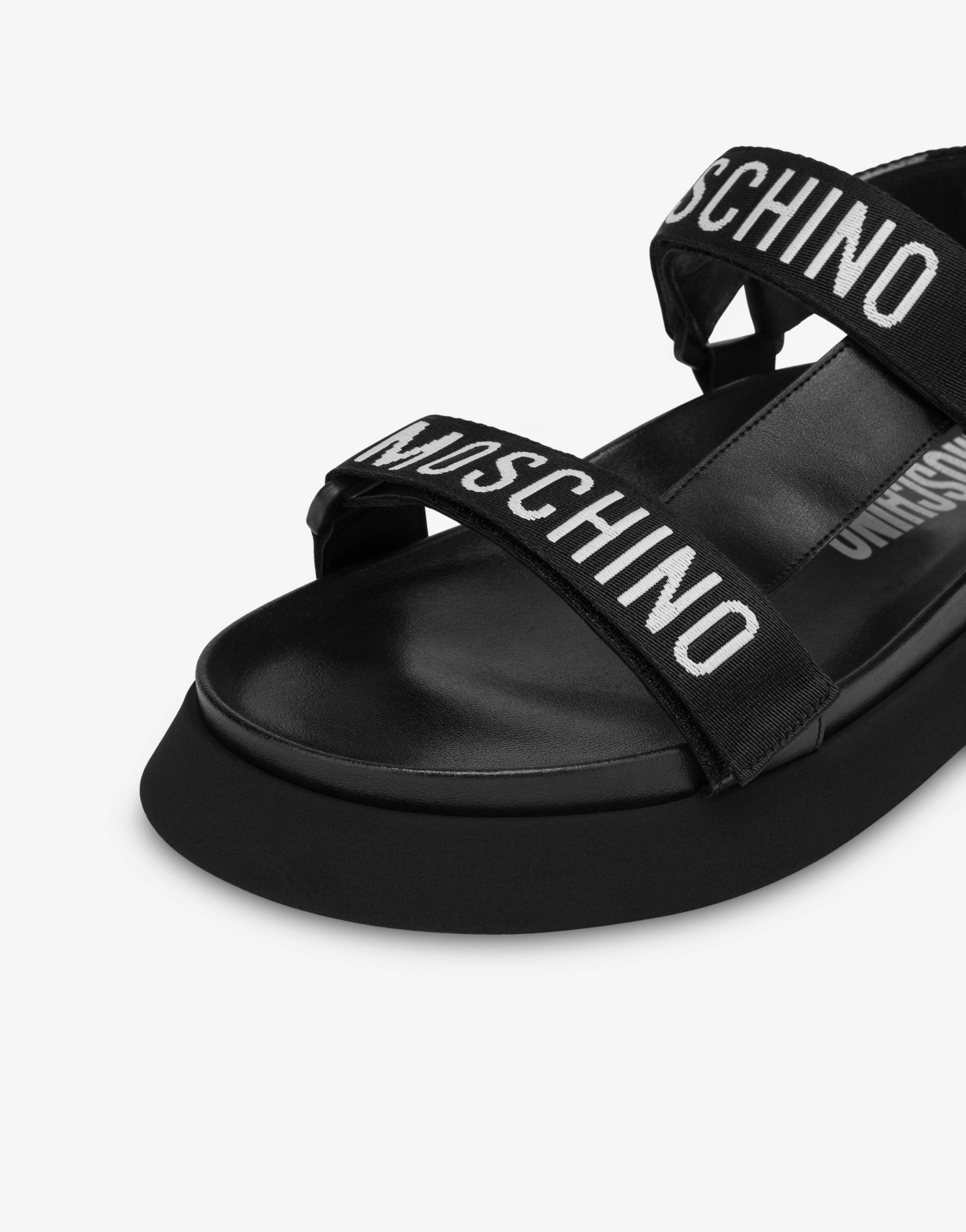 LOGO TAPE PLATFORM SANDALS - 4