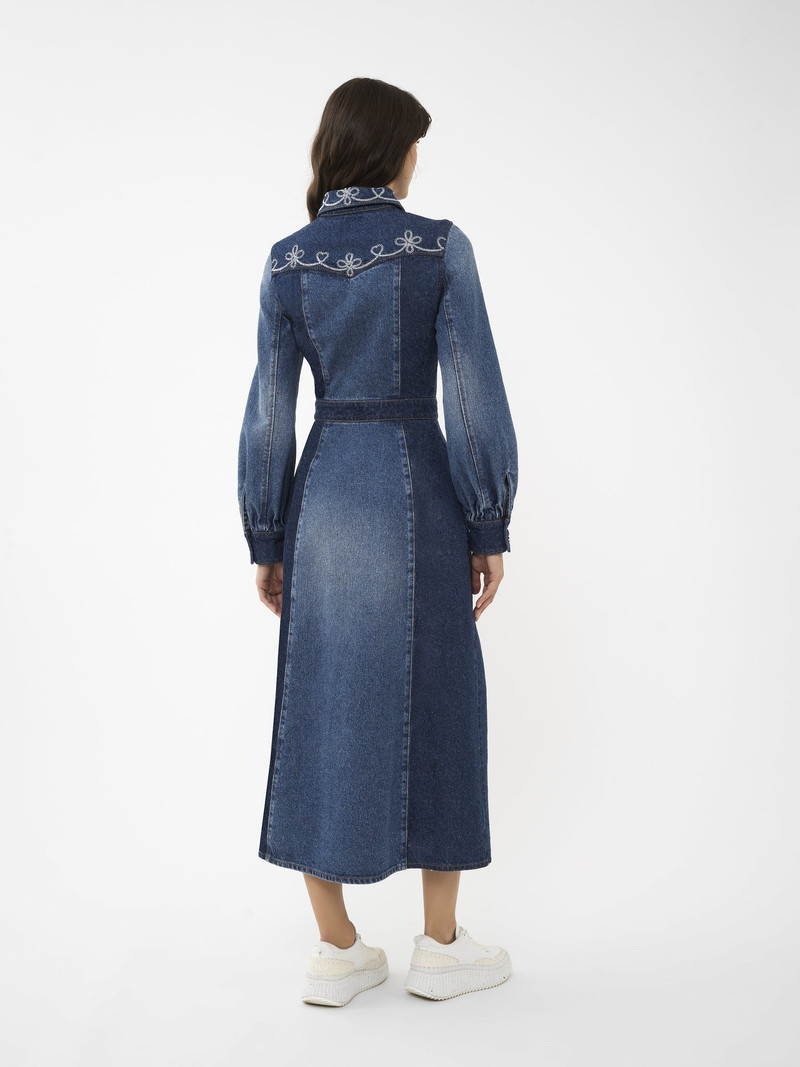EMBROIDERED DENIM SHIRT DRESS 5