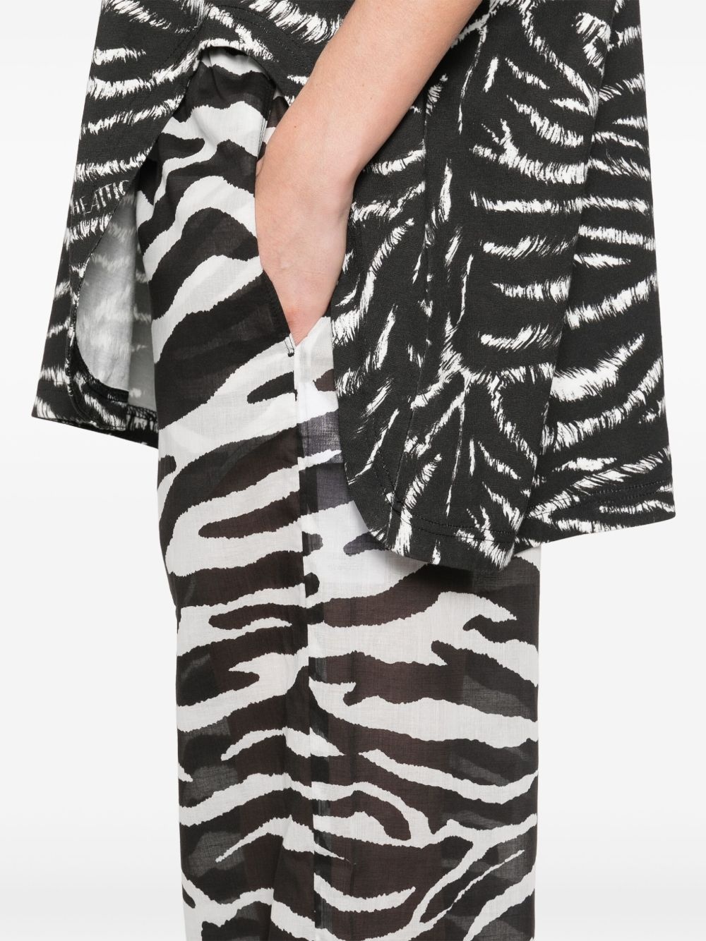 zebra-print sheer trousers - 5