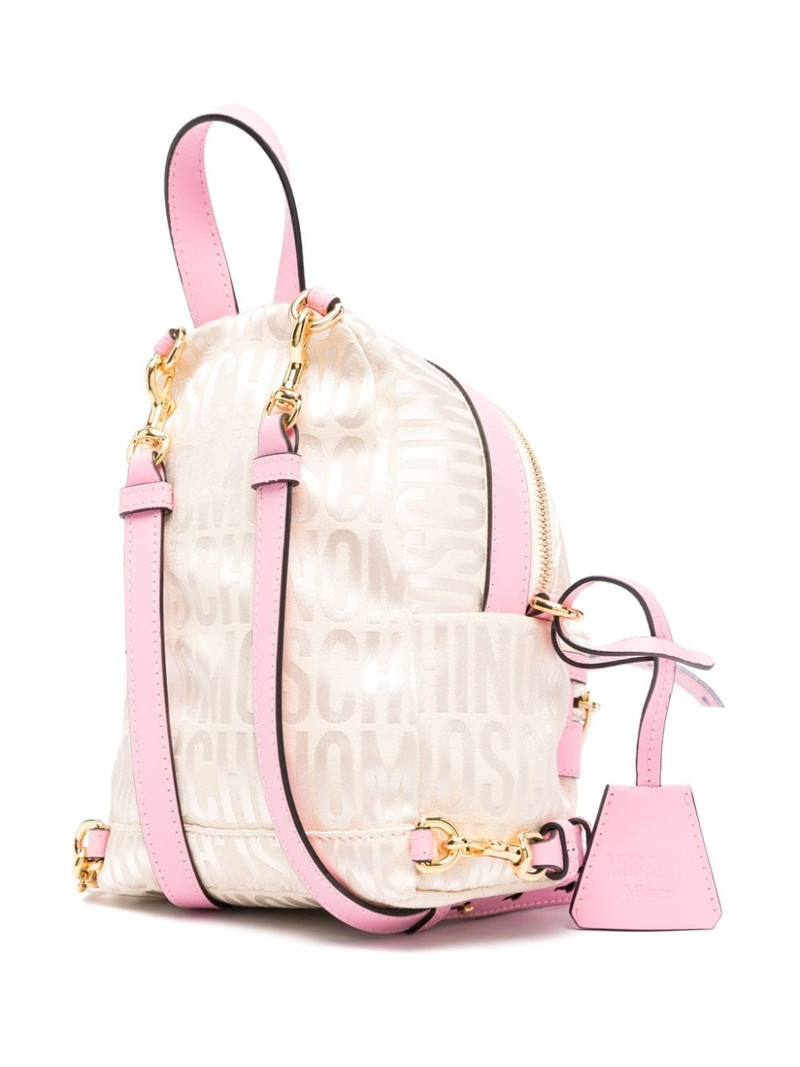 logo-jacquard leather backpack 3