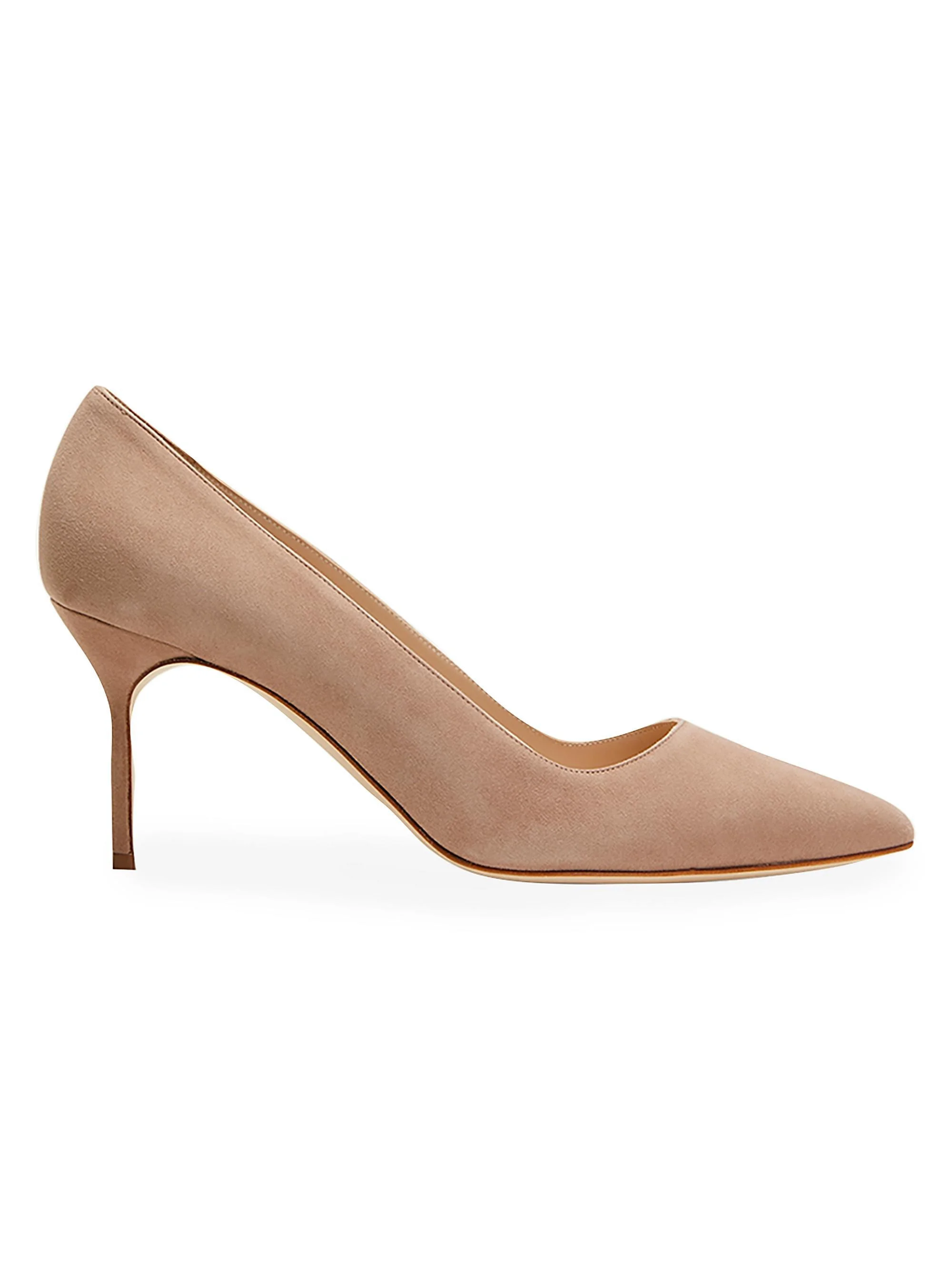 Women's BB 70MM Suede Point Toe Pumps - Beige - 1