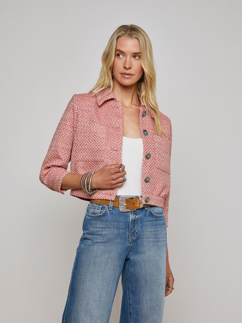 L'AGENCE Jia Tweed Jacket outlook