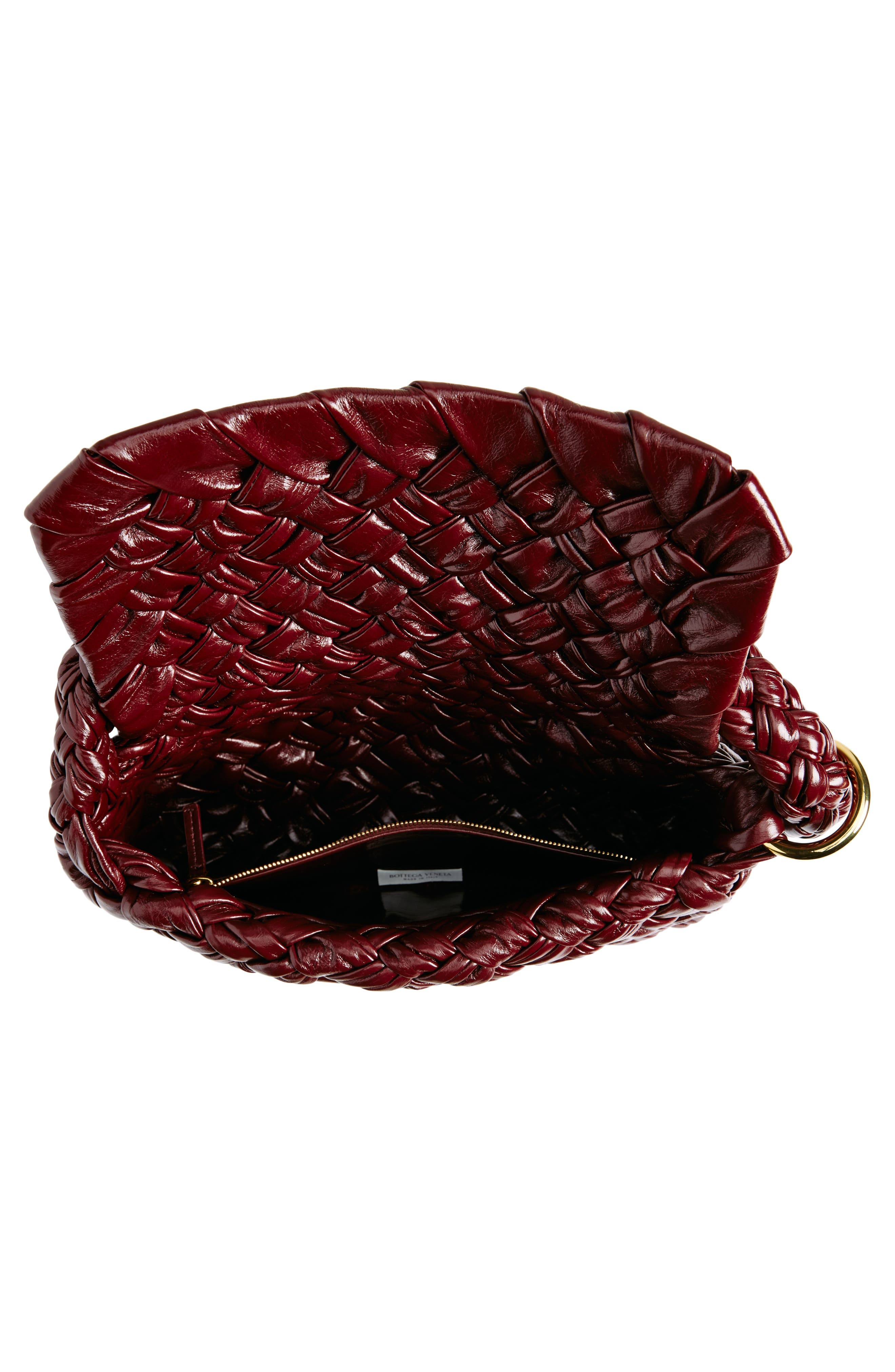 Bottega Veneta Kalimero Intrecciato Leather Shoulder Bag in Barolo/M Brass at Nordstrom - 5