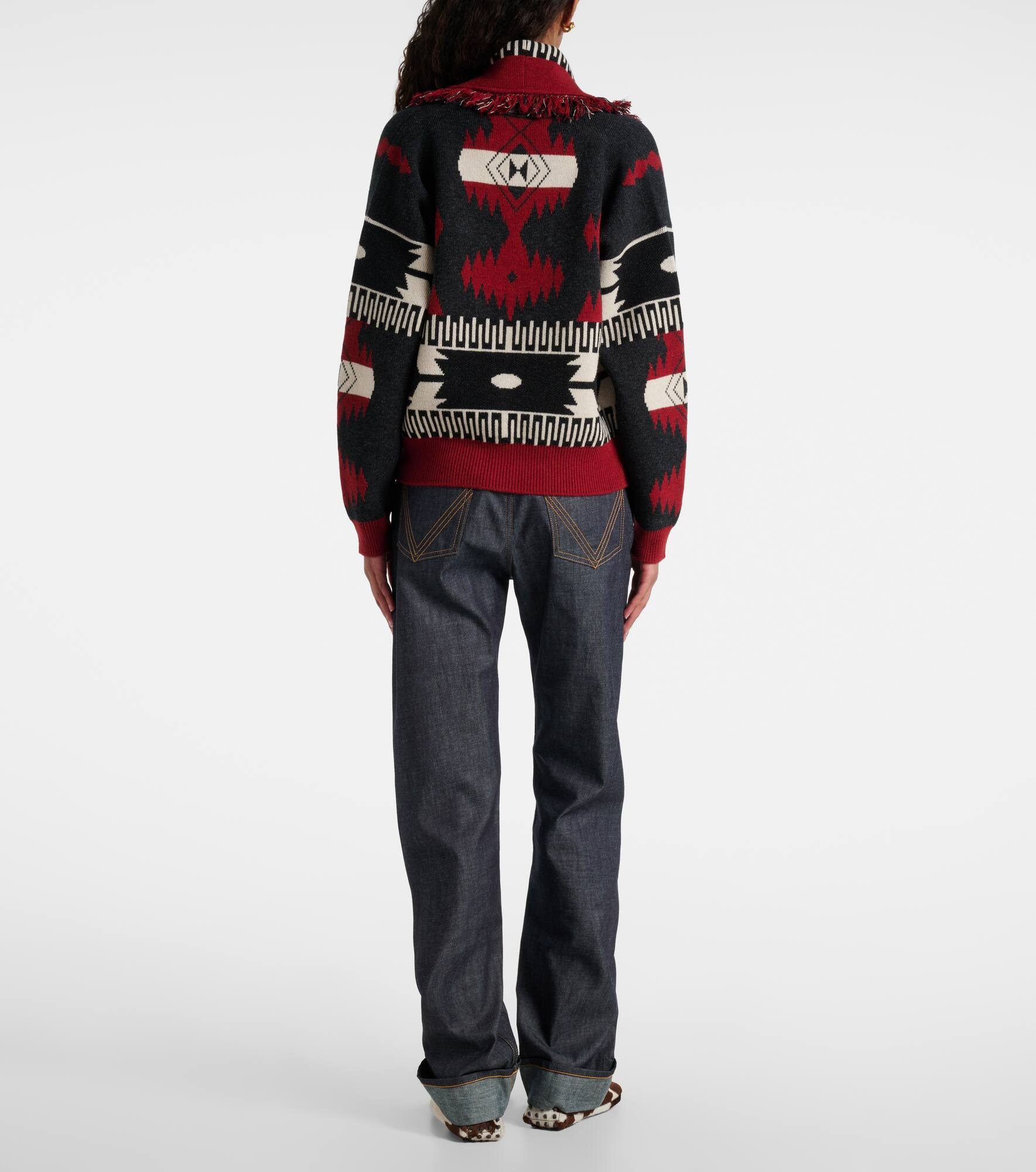 Icon intarsia wool and cashmere cardigan - 3