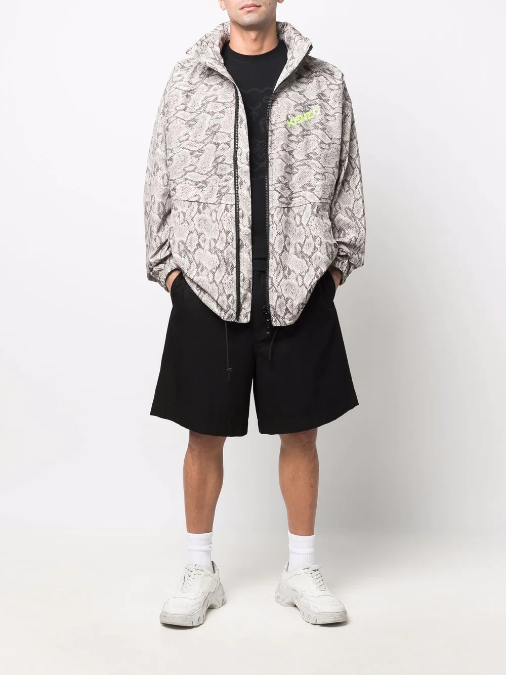 snakeskin print lightweight jacket - 2