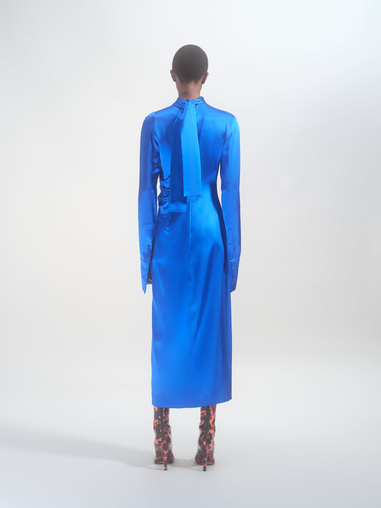 SILK DRAPED DRESS - 4