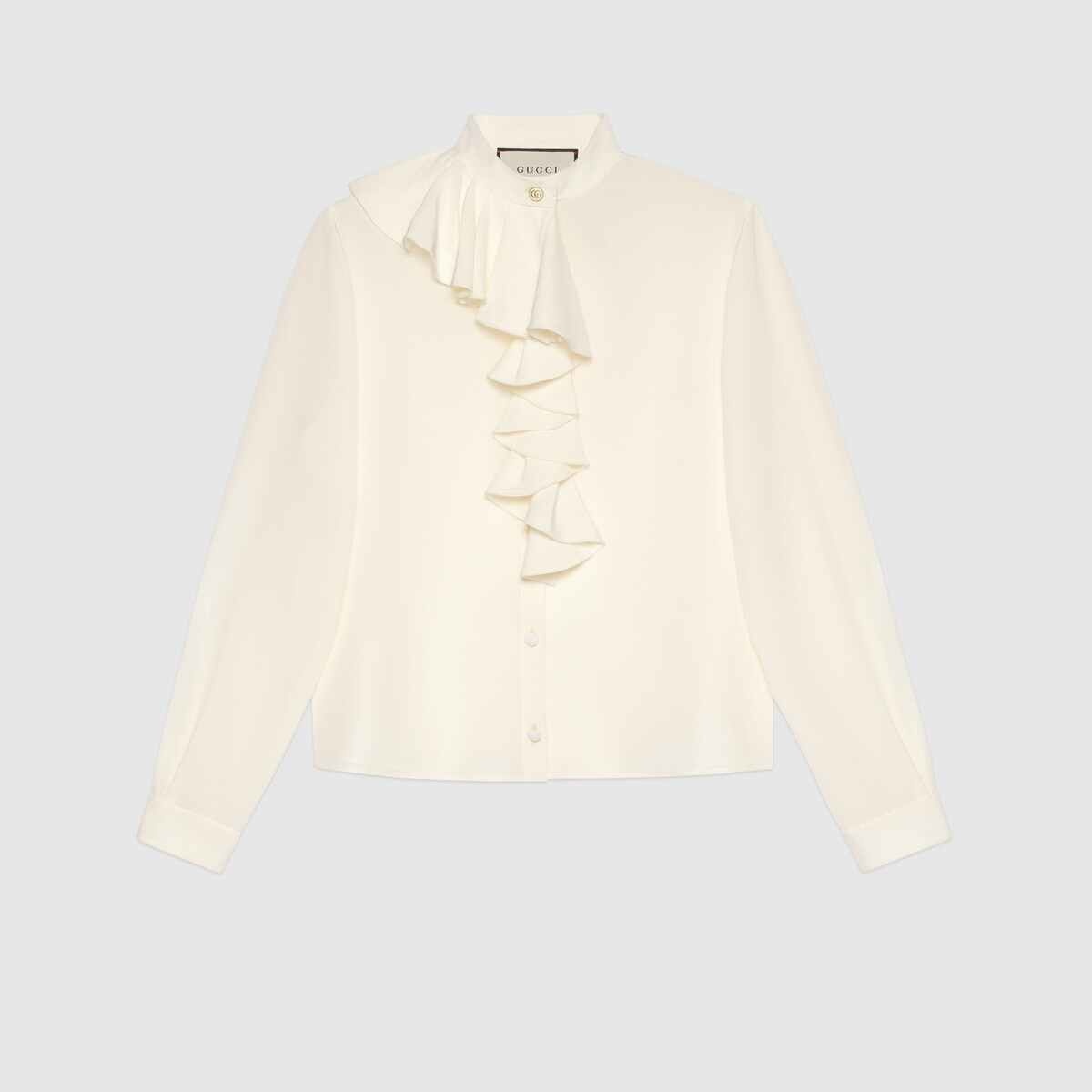 Crêpe de Chine shirt with jabot - 1