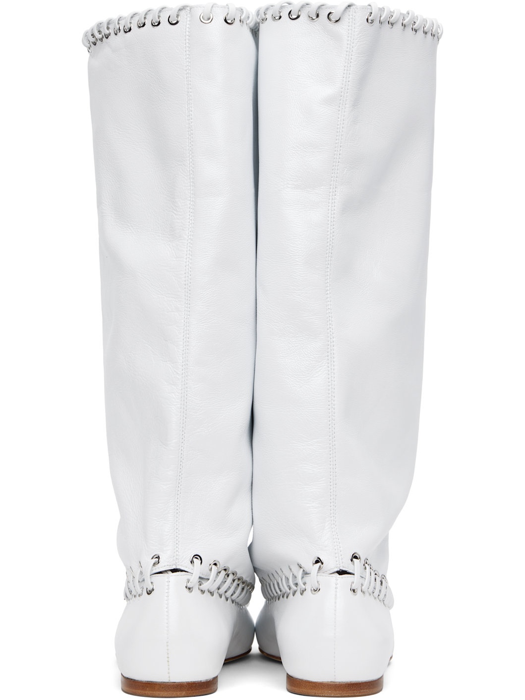 White Level Flat Boots - 2