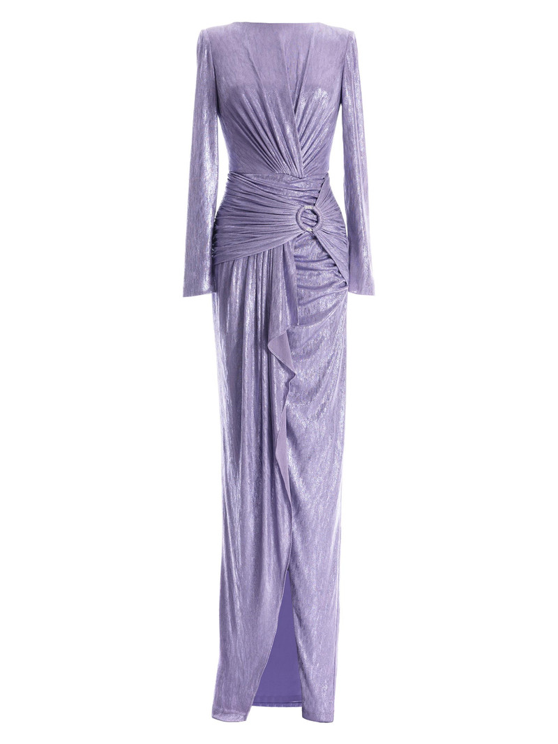 Women's Romera Metallic Jersey Tulip-Hem Gown - Dusty Lavender 1