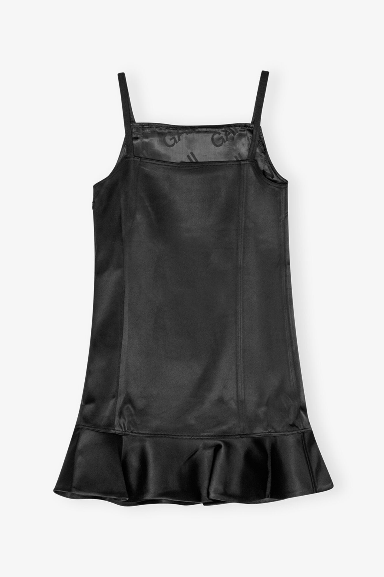 BLACK DUCHESSE SATIN MINI DRESS - 6