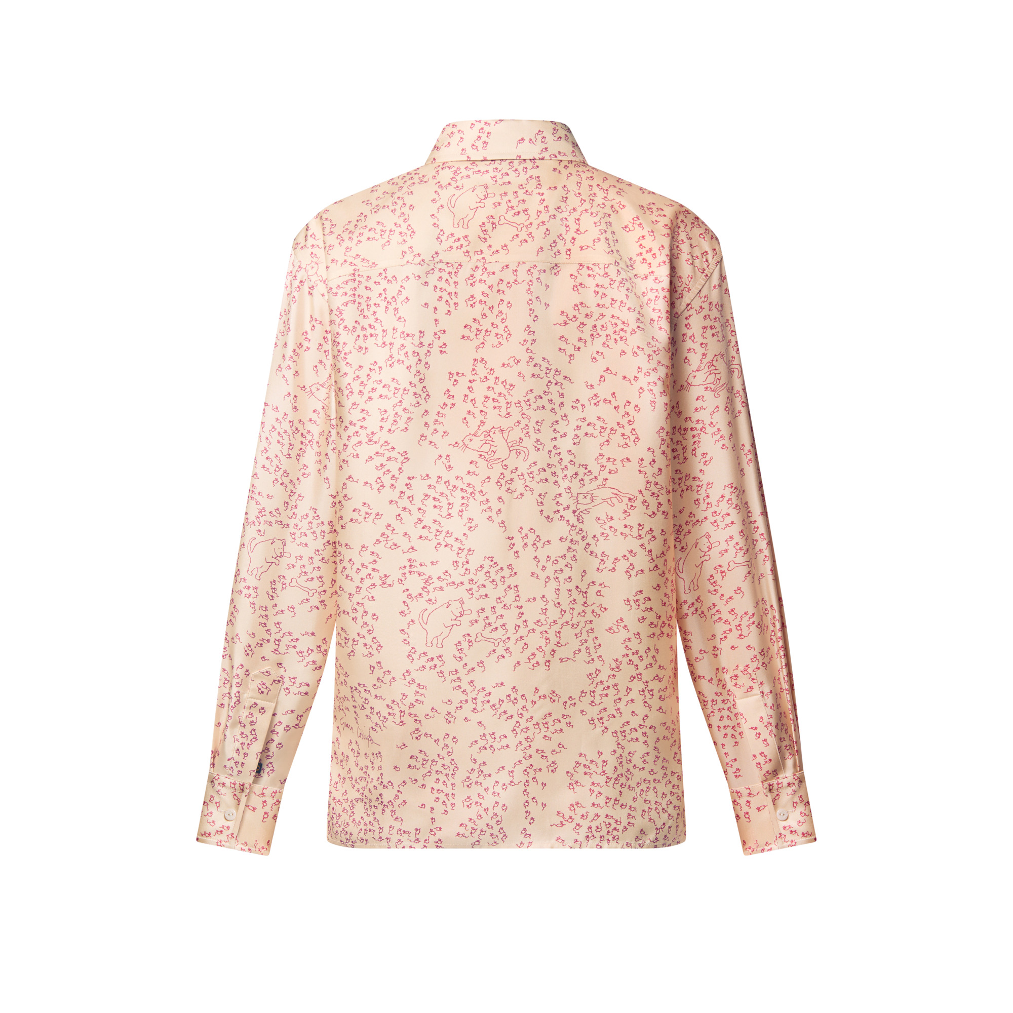 Cat-and-Mouse Print Silk Shirt - 3