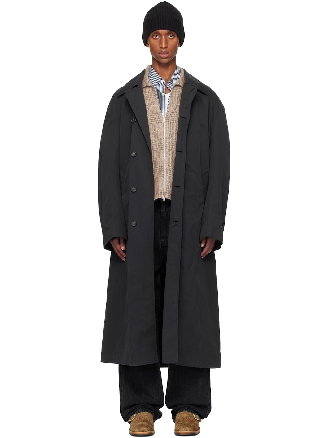 Our Legacy Navy Collapse Car Coat | ssense | REVERSIBLE