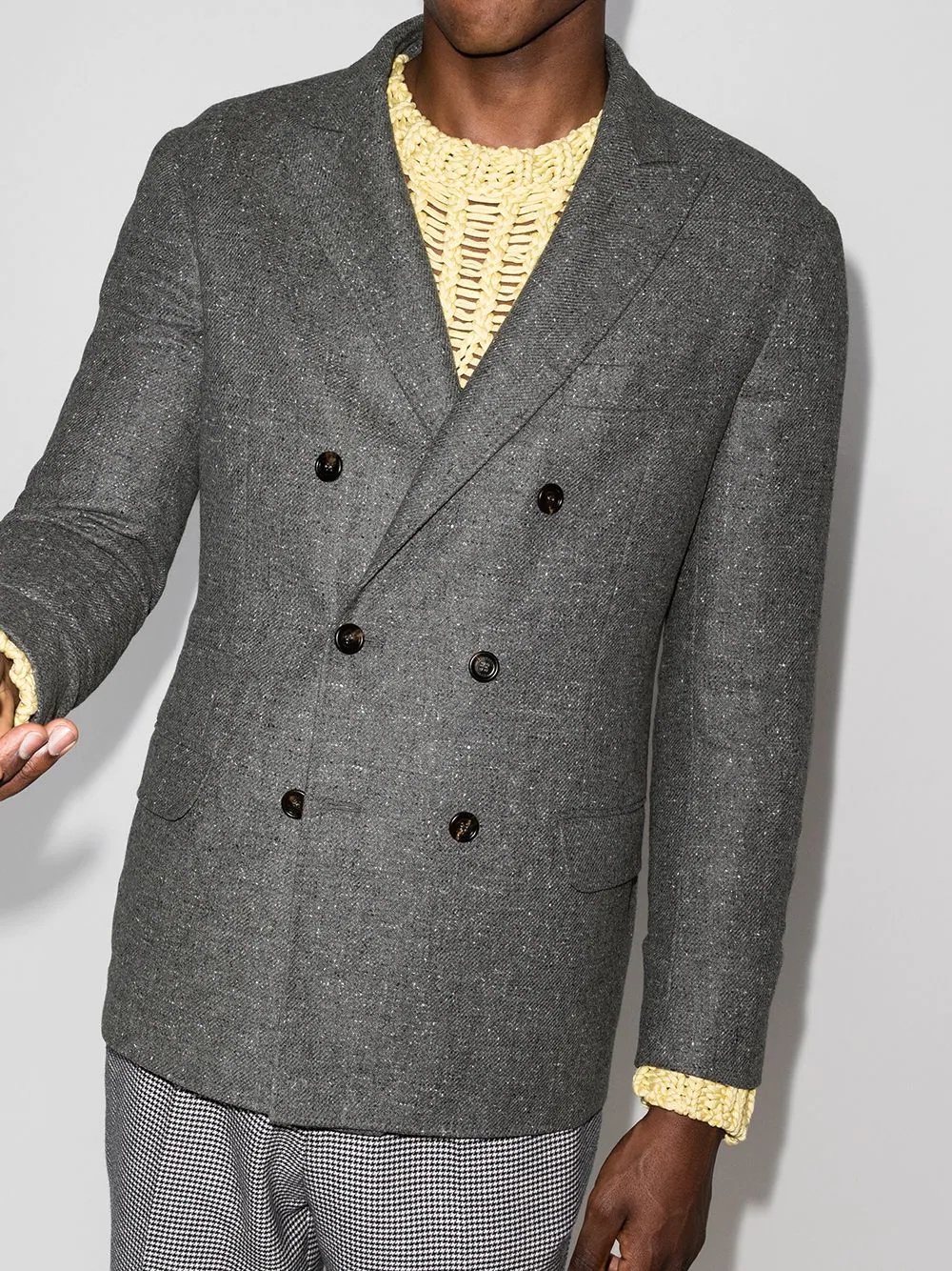 double-breasted wool-cashmere blazer - 2