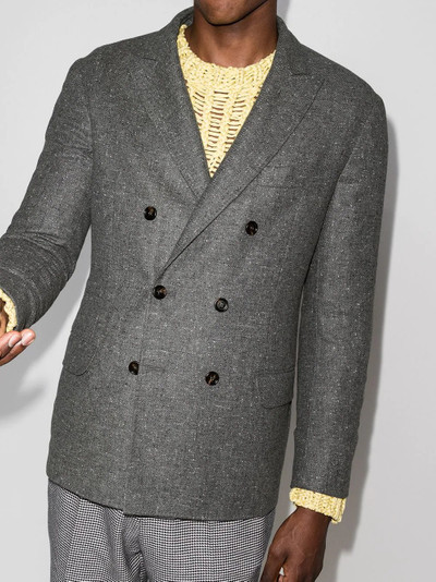 Brunello Cucinelli double-breasted wool-cashmere blazer outlook