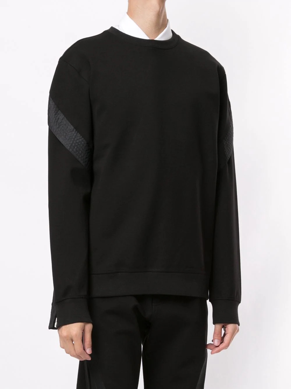 shell-trimmed jersey sweatshirt - 3