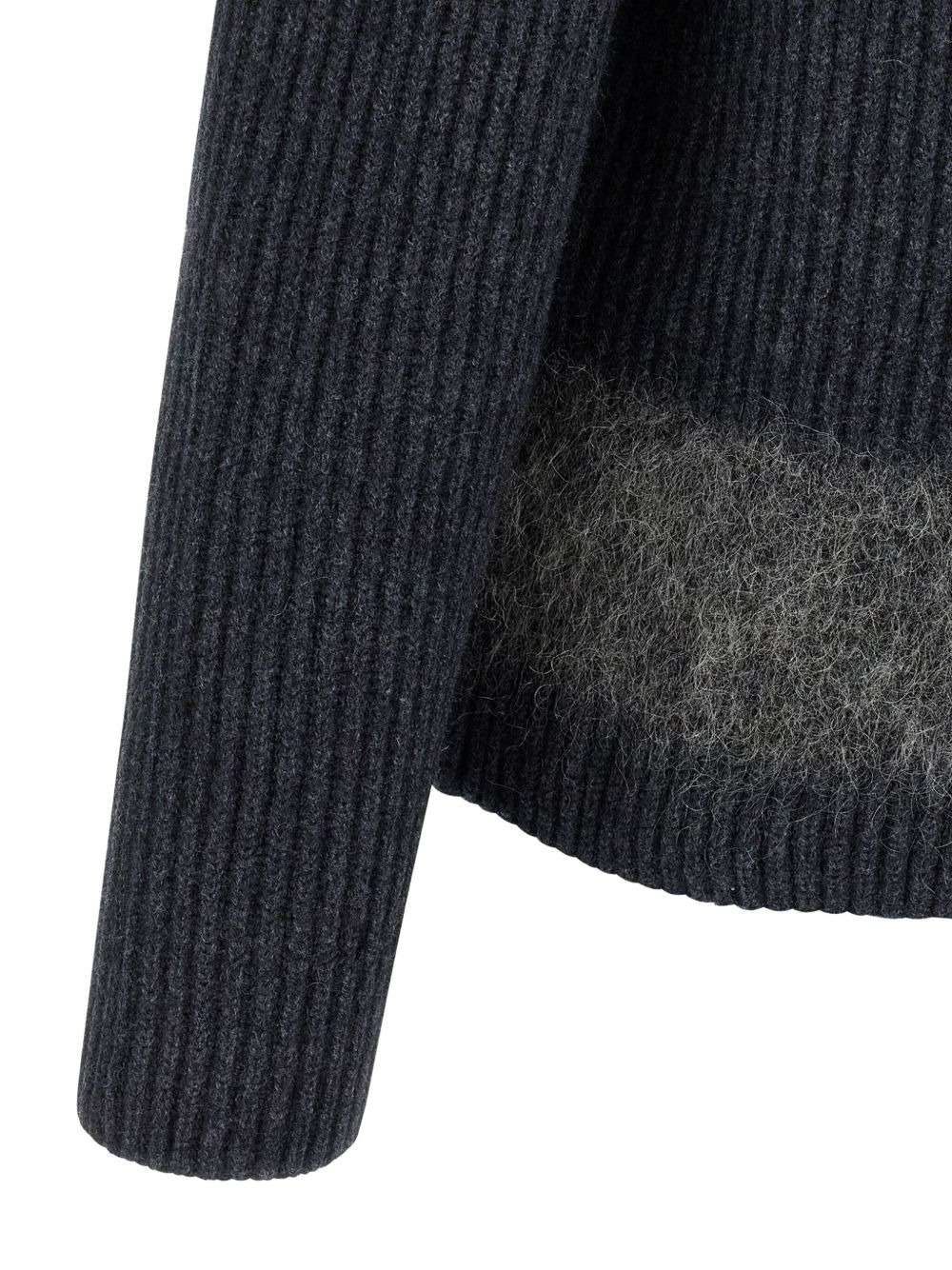 ribbed wool-insert sweater - 4