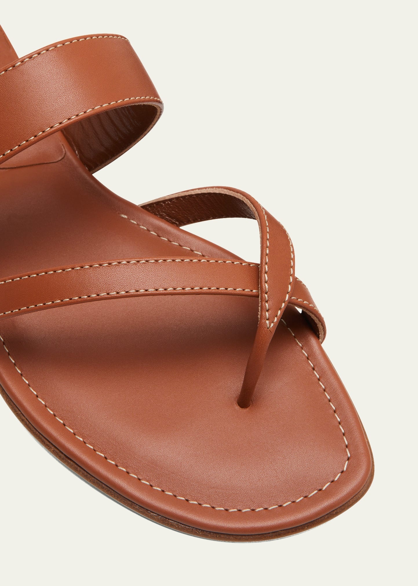 Susa Flat Leather Sandals - 5