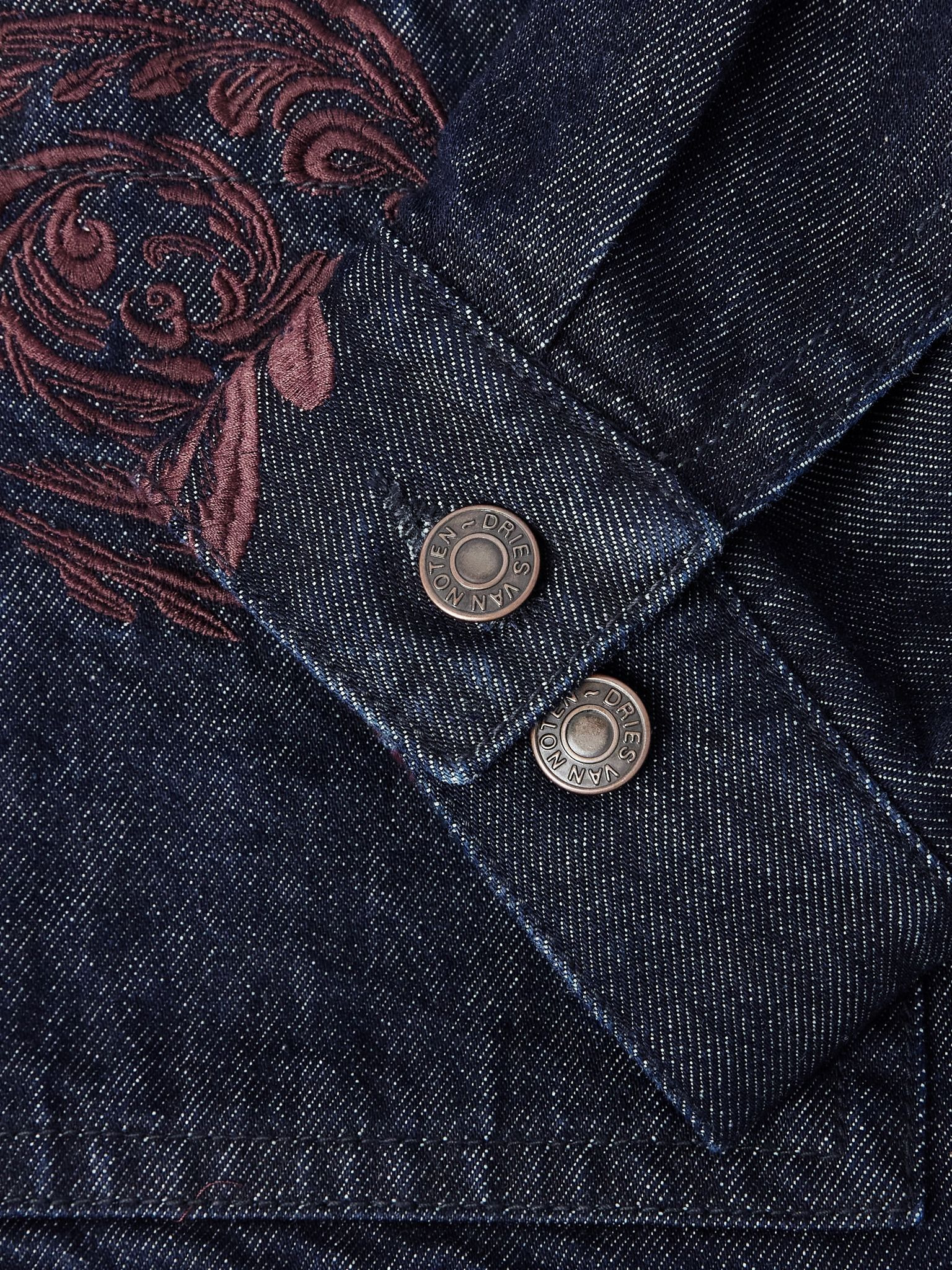 Embroidered Denim Jacket Blue - 6