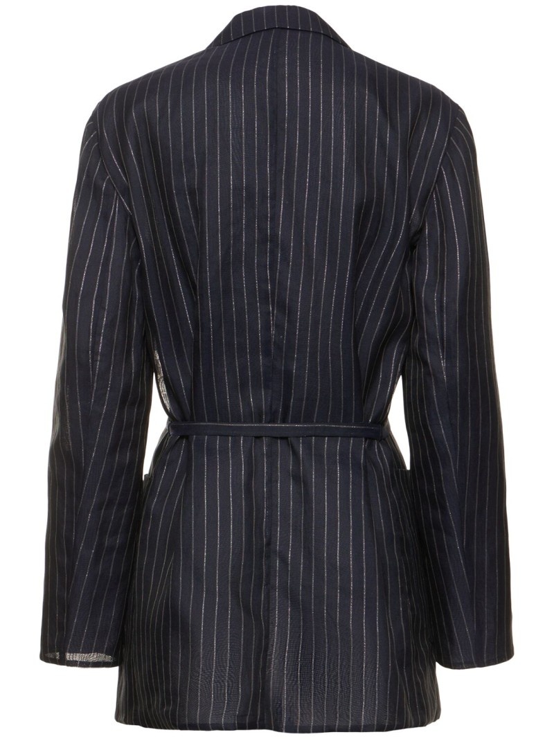 Pinstripe cotton blend jacket - 3