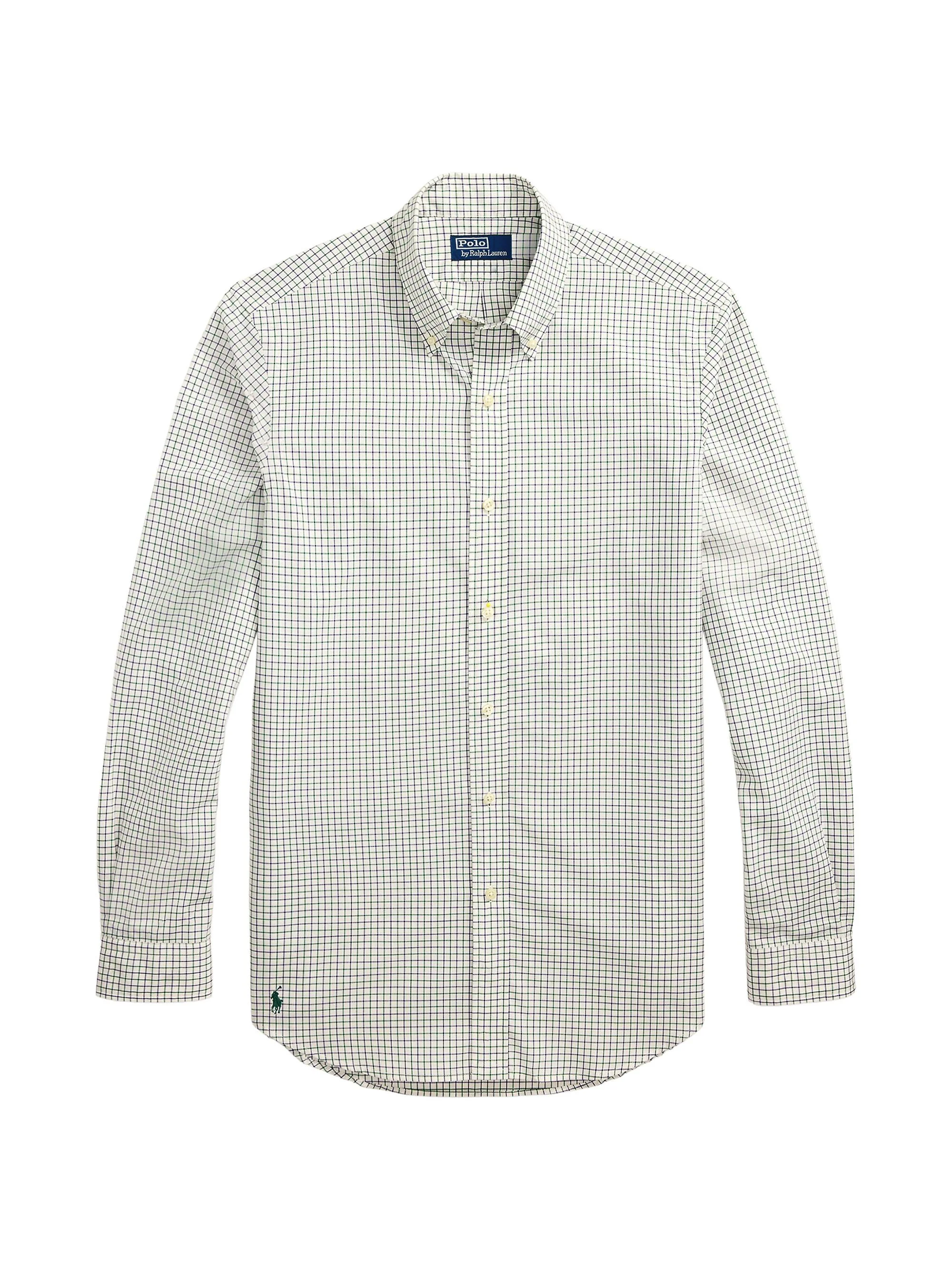 Men's Tattersall Cotton Poplin Button-Down Shirt - Cream Forest Multi - 1