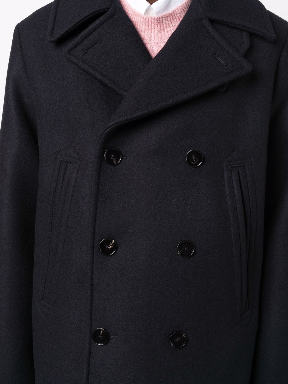 double-breasted wool coat - 5