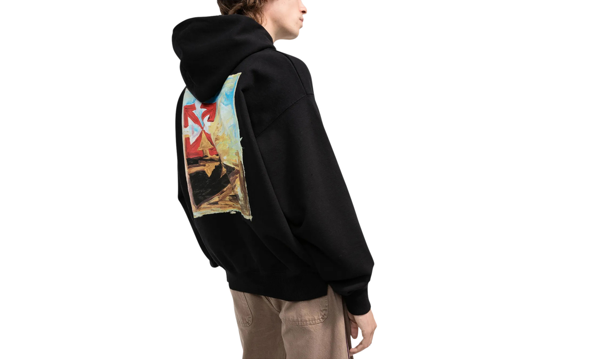 Arrow On Canvas Skate Hoodie "Black" - 2