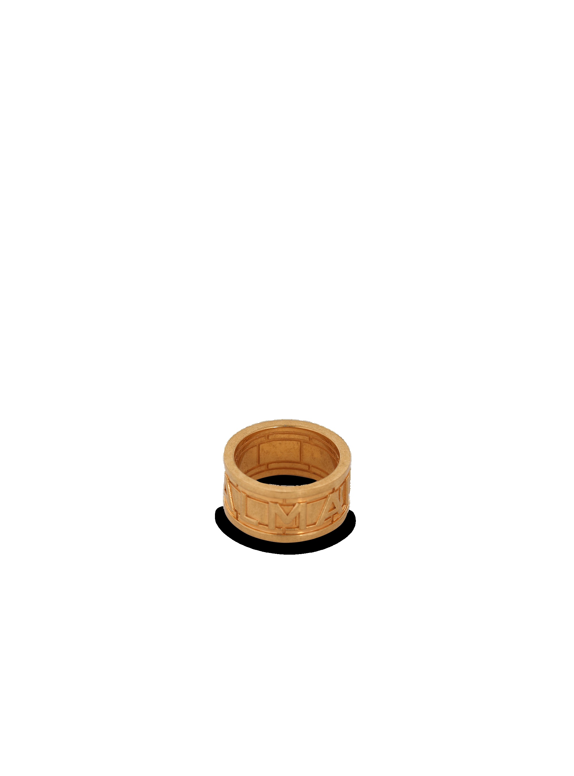 Gold-tone brass Tubular ring with chain - 1