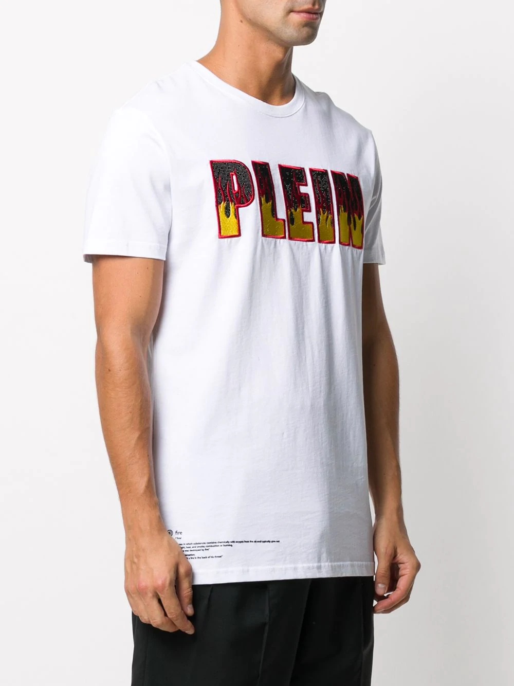 Flame logo-embroidered cotton T-shirt - 3