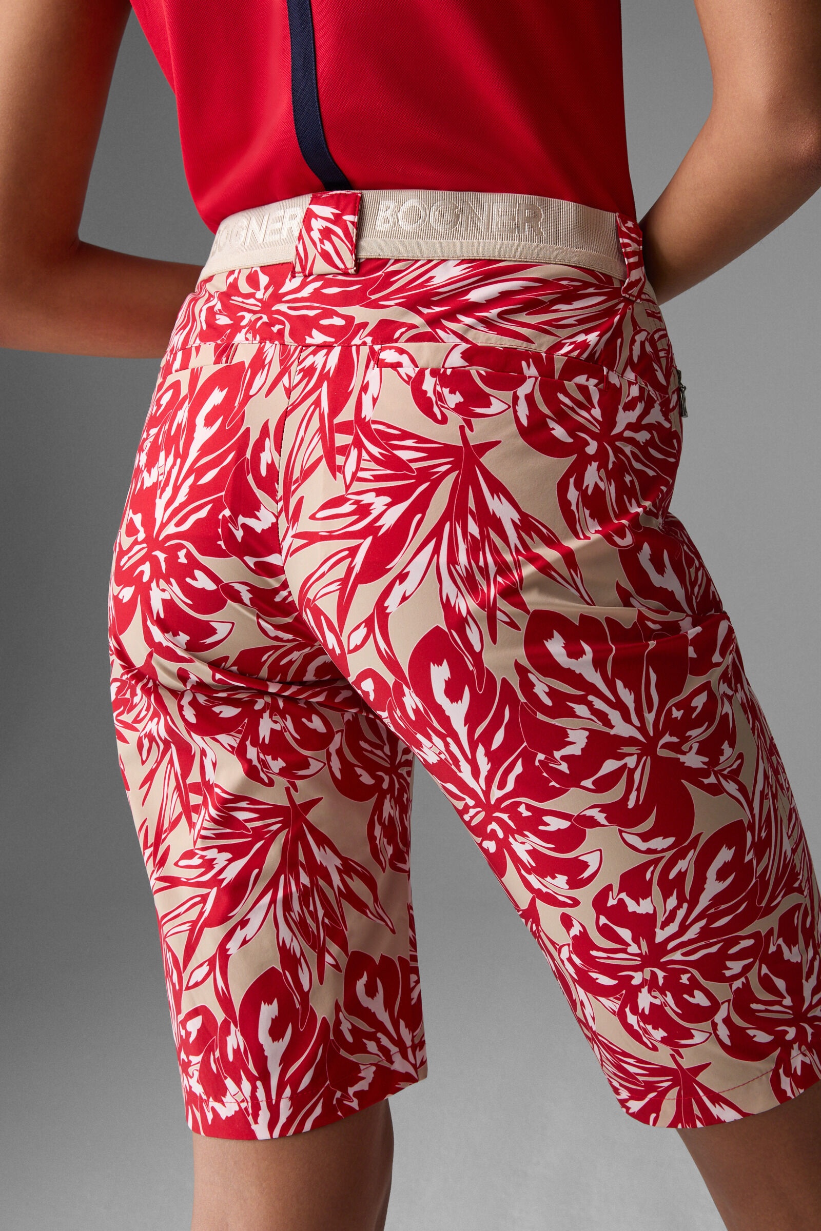 Zita functional shorts in Red/Beige - 5