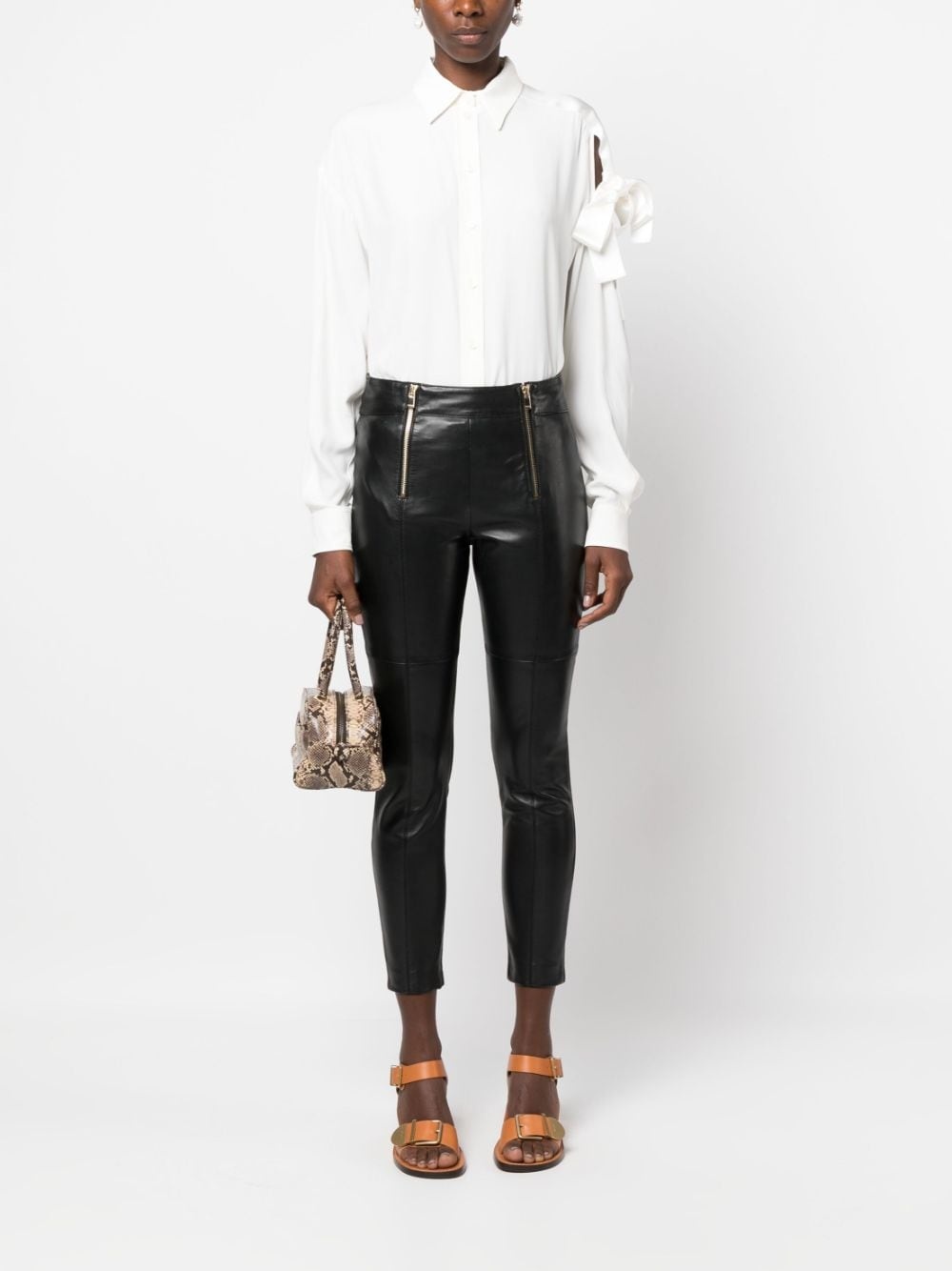 bow-detail pointed-collar shirt - 2