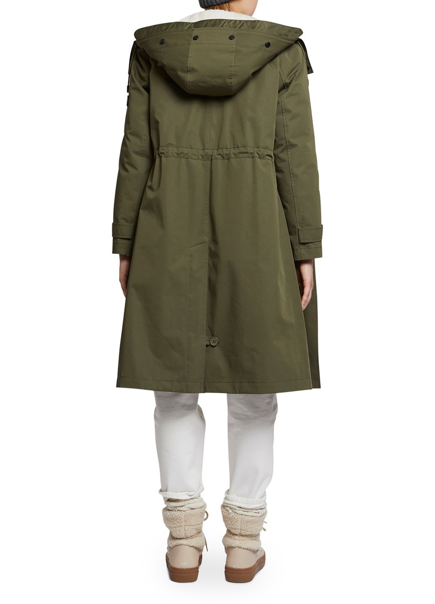 Waterproof cotton blend parka with shearling trim - 5