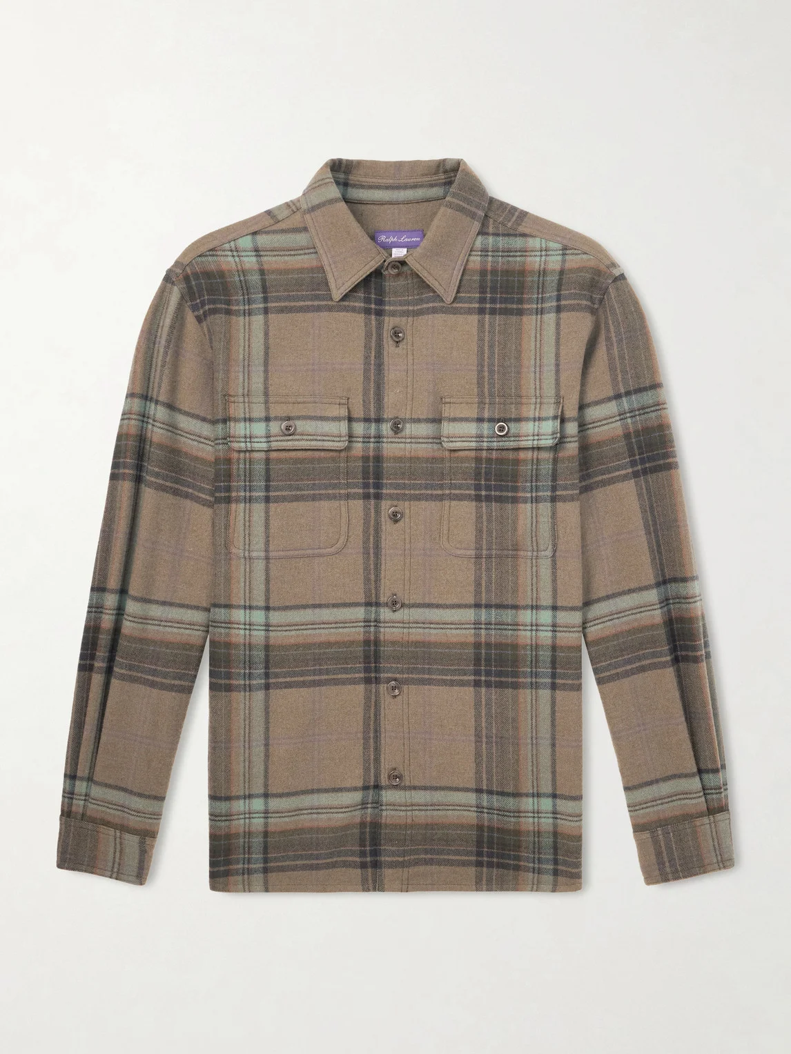 Checked Wool and Cashmere-Blend Flannel Overshirt - 1