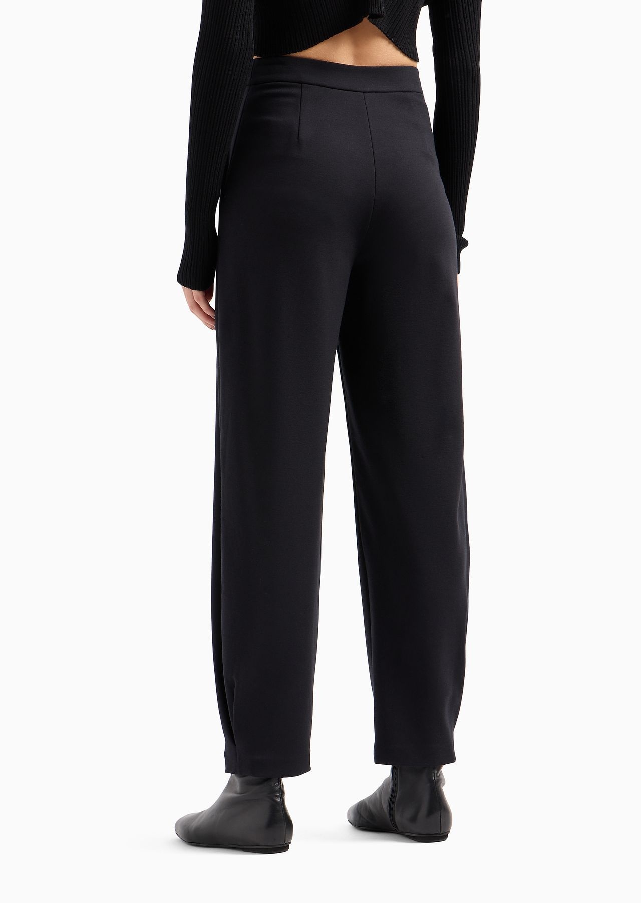 Stretch Milano-stitch fabric trousers with narrow hem - 3