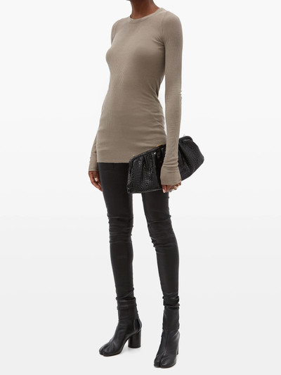 Rick Owens Elongated ribbed-jersey long-sleeved T-shirt outlook